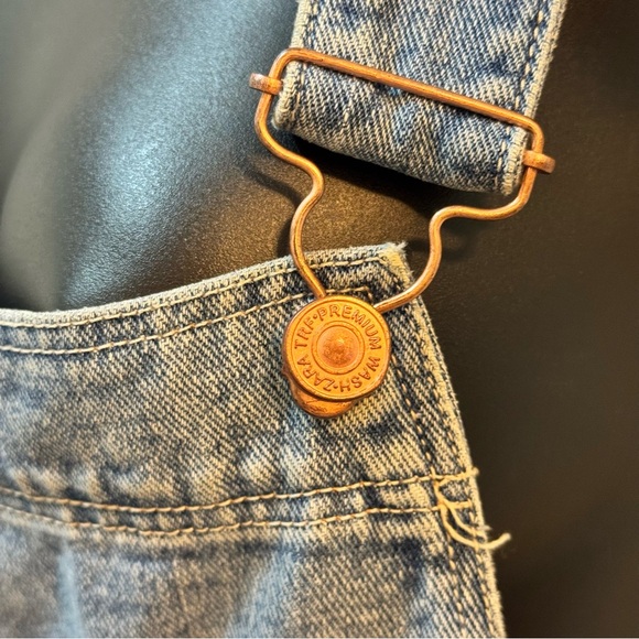 ZARA TRF Distressed Denim Overalls Boyfriend Fit Baggy 90s Y2K Vintage Wash M - Picture 5 of 15